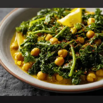 Kale and chickpea curry