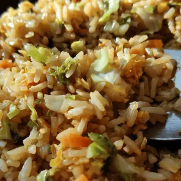 Leek, Carrot, & Cabbage Fried Rice