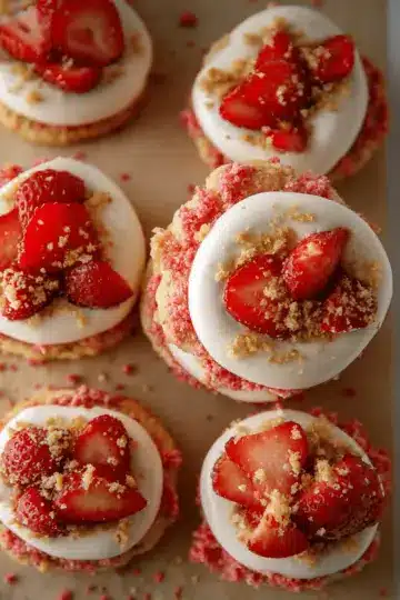 Strawberry Crunch Shortcake Cookies