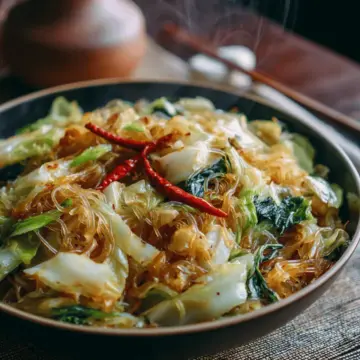 Cabbage and Glass Noodle Stir-Fry