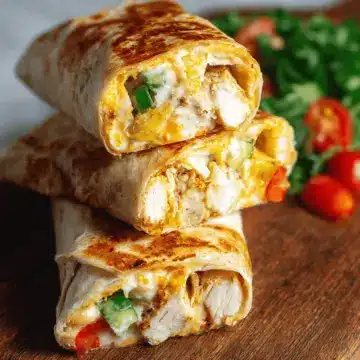 Cheesy Garlic Chicken Wraps