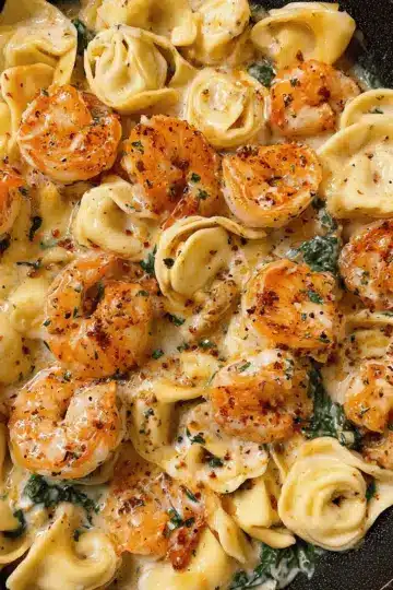 Shrimp Tortellini with Garlic Sauce