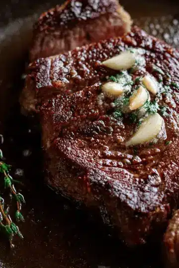 Pan Seared Steak with Garlic & Butter