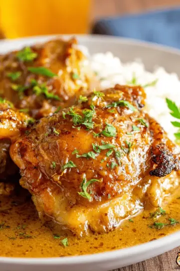 Crock Pot Chicken Thighs and Gravy (For Two)