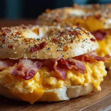 Easy Made Creamy Bacon Cheddar Bagels – Cheesy and Savory