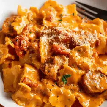 Creamy tomato and sausage pasta