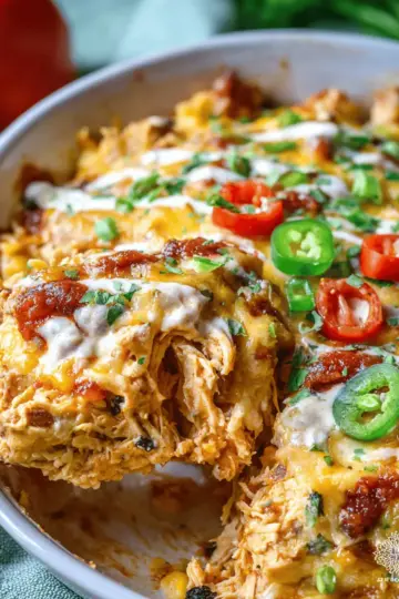 Shredded Mexican Chicken Casserole
