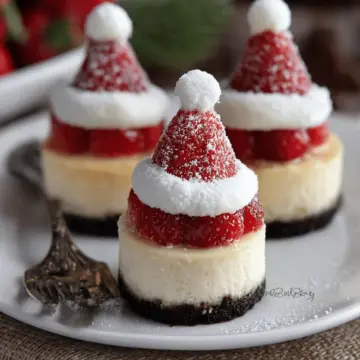 Mini Santa Hat Cheesecakes