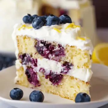 Lemon Blueberry Cake with Whipped Lemon Cream Frosting